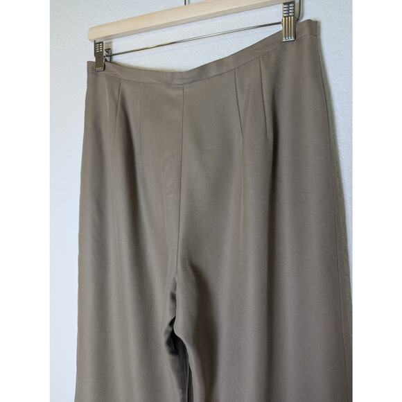 NWT VTG Talbots Women Silk Twill Brown High Waist Trouser Pant Size 12 Old Money - Picture 4 of 11